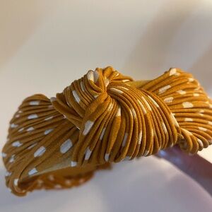Polka Dot Knotted Headband - Orange and White